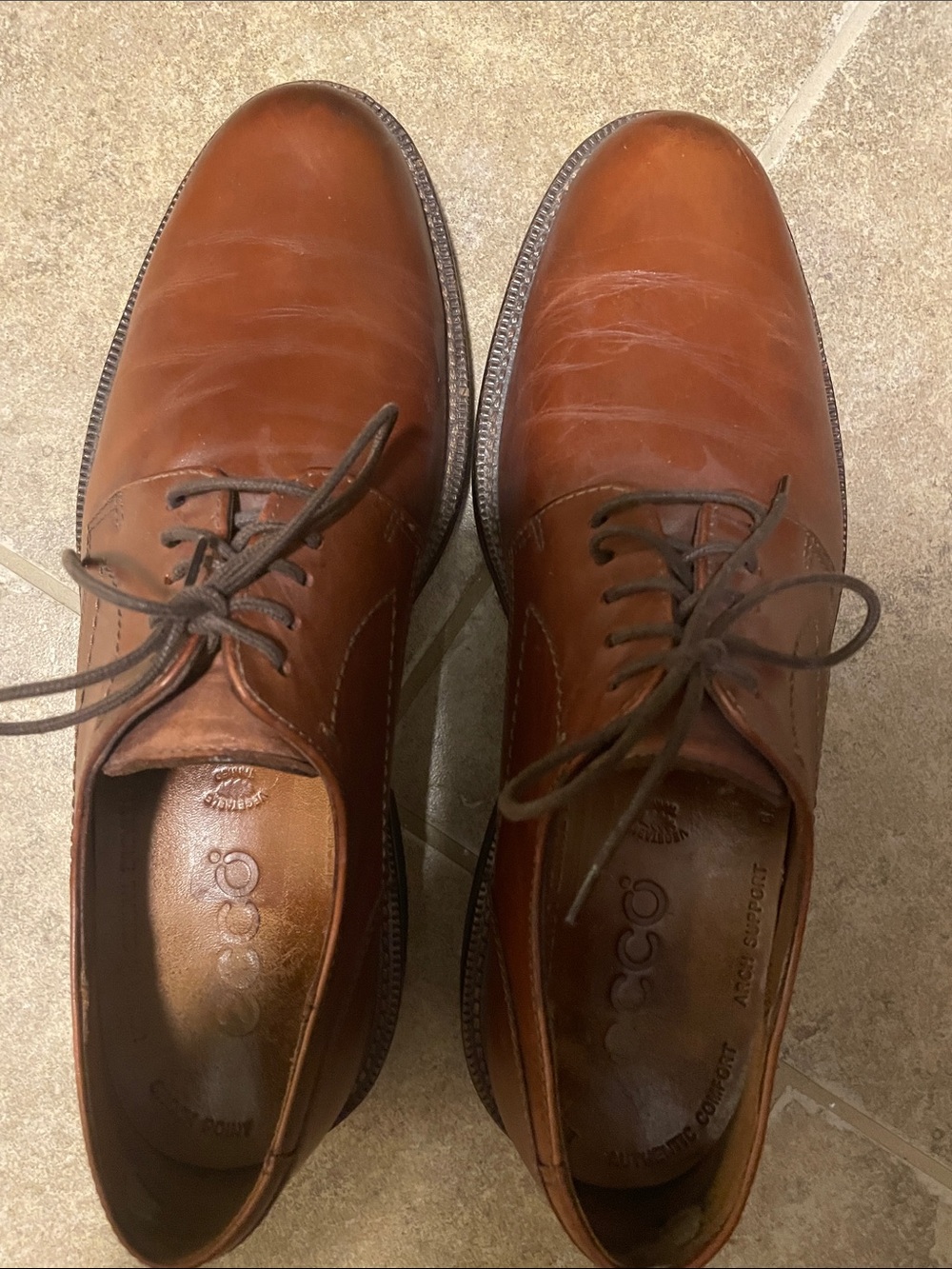 Ecco Men’s Brown Leather Derby Oxfords